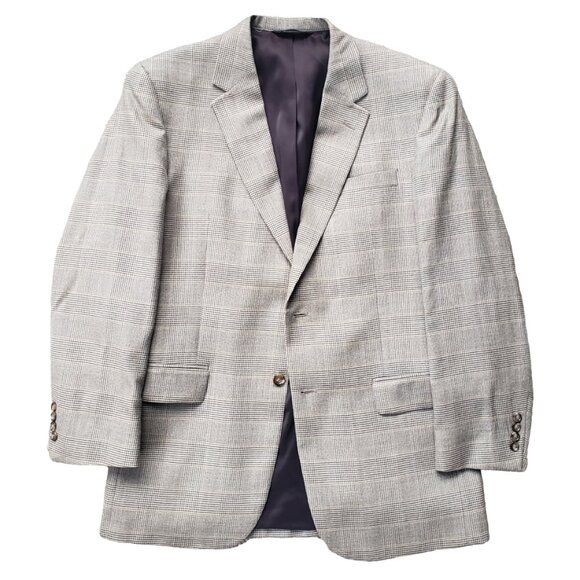 Jos. A. Bank Other - JoS A Bank Sport Coat Men's 42 L Silk Wool Glen Plaid Travelers Collection